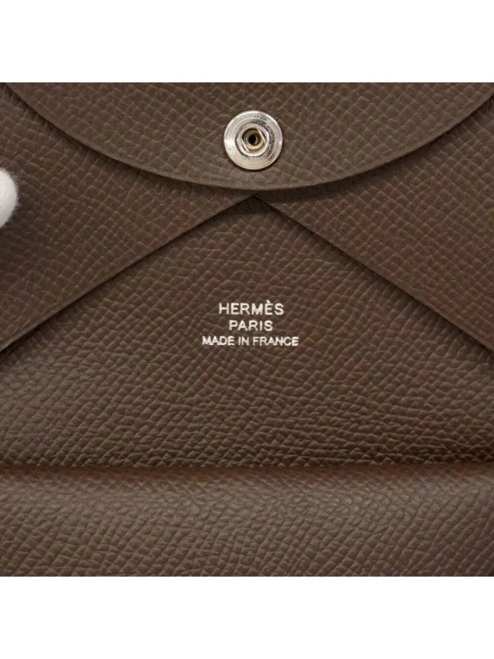 Hermes Coin Purse Calvi Duo Veau Epsom Ecorse Silver